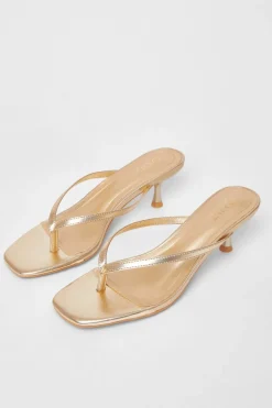 Quiz Toe Post Heels Gold Best