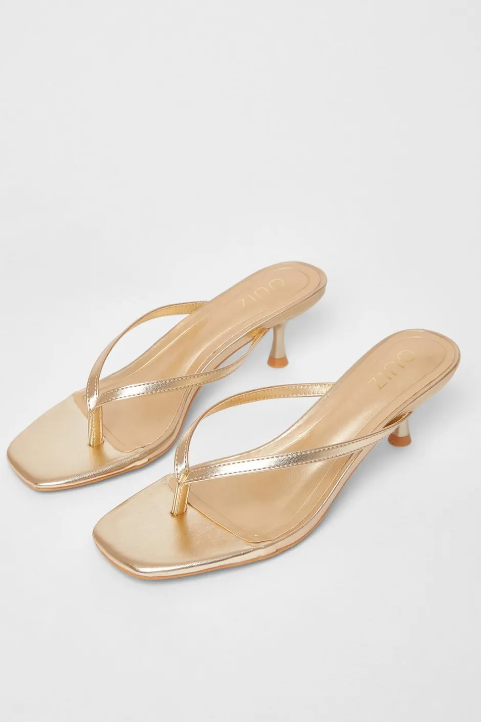 Quiz Toe Post Heels Gold Best