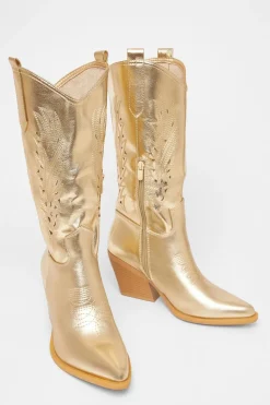 Quiz Western Boots Gold Clearance