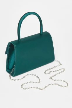 Quiz Bow Trim Top Handle Bag Green Discount
