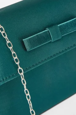 Quiz Bow Trim Top Handle Bag Green Discount
