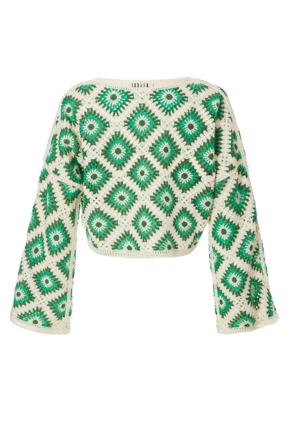 Quiz Green Crochet Geometric Crop Top Sale