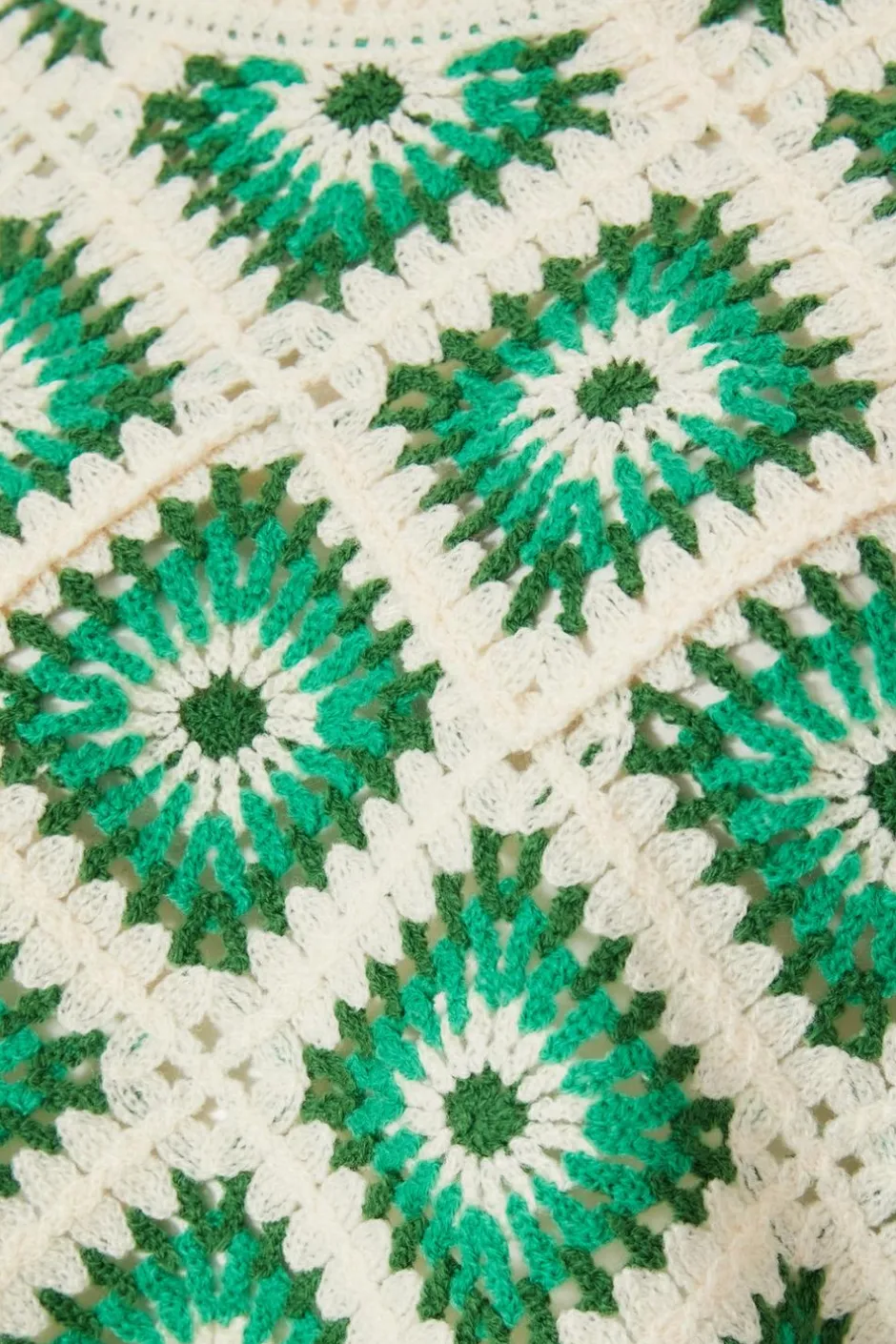 Quiz Green Crochet Geometric Crop Top Sale