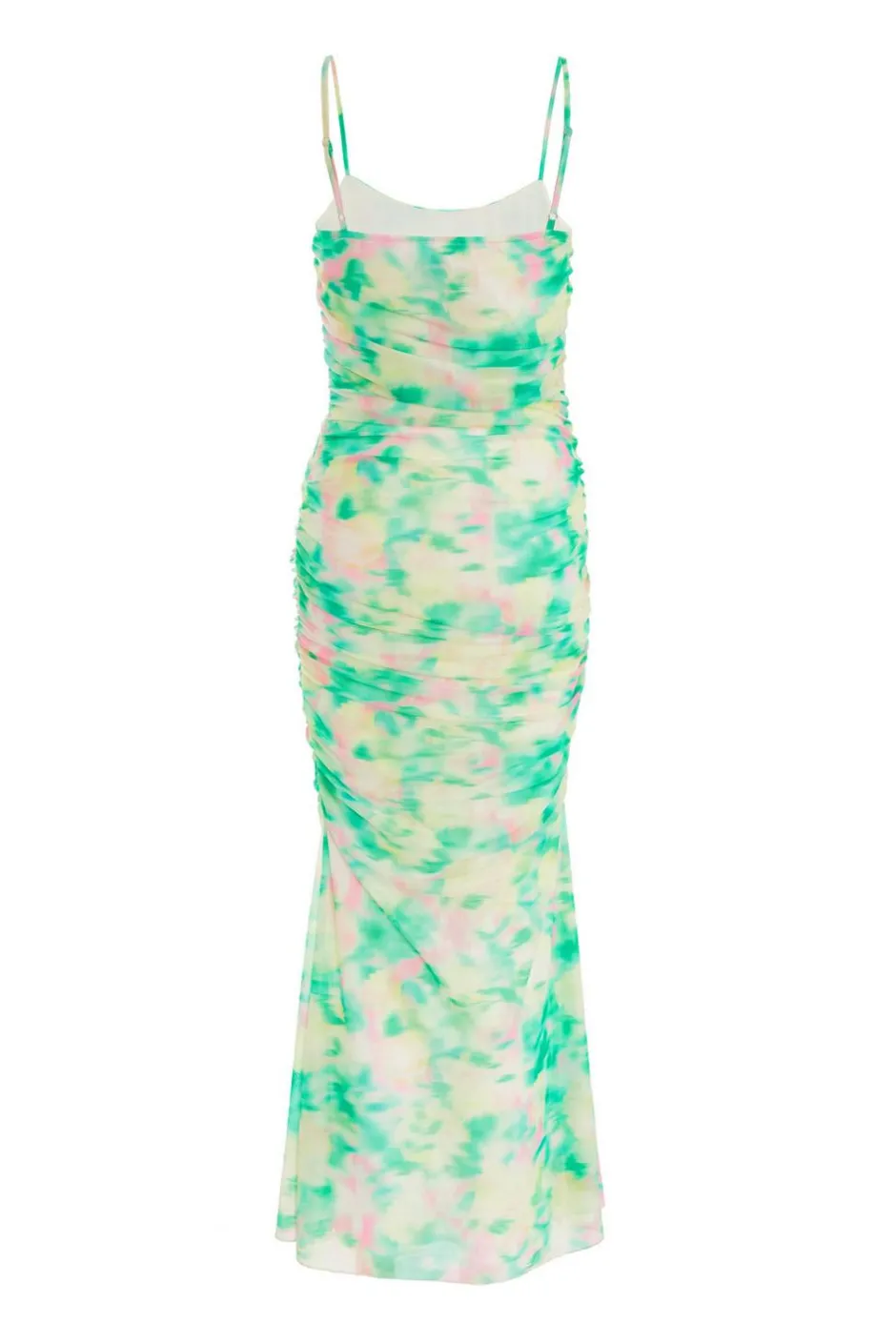 Quiz Green Floral Abstract Mesh Midi Dress Outlet