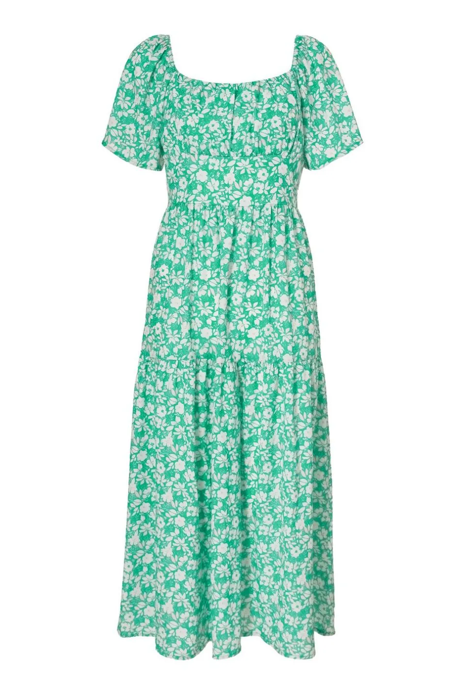 Quiz Floral Print Midi Dress Green Outlet
