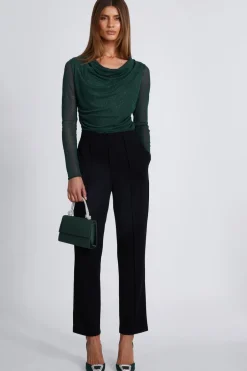 Quiz Green Glitter Mesh Crop Top New