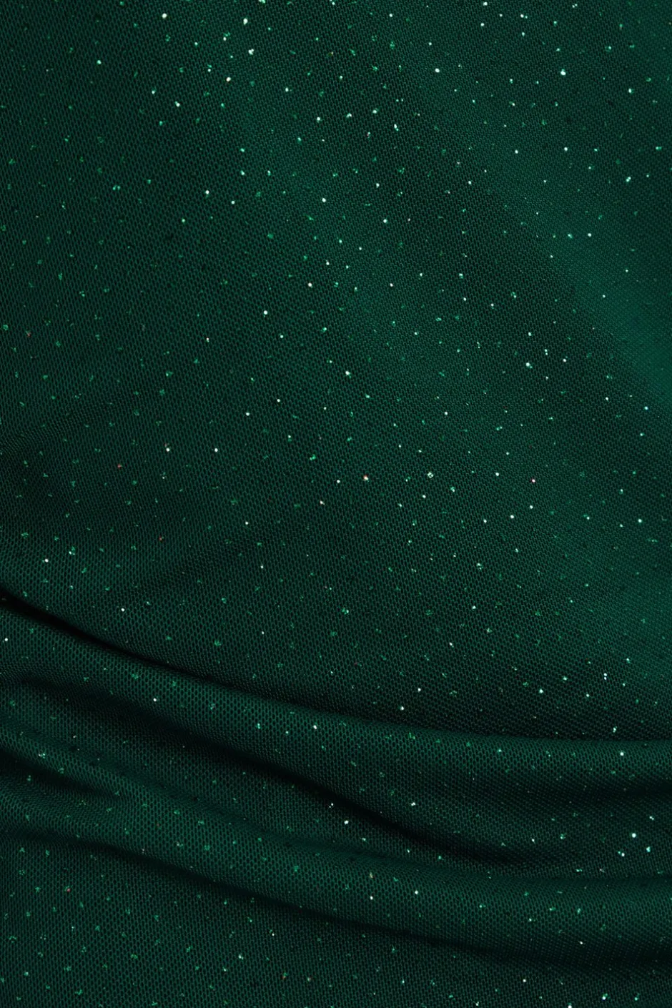 Quiz Green Glitter Mesh Crop Top New