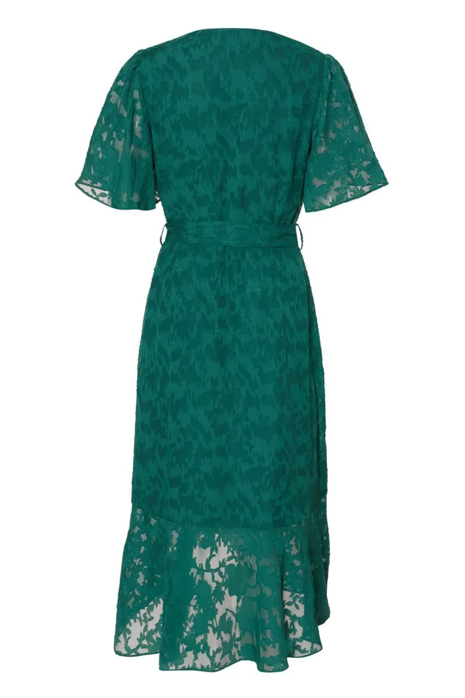Quiz Jacquard Wrap Midi Dress Green Clearance