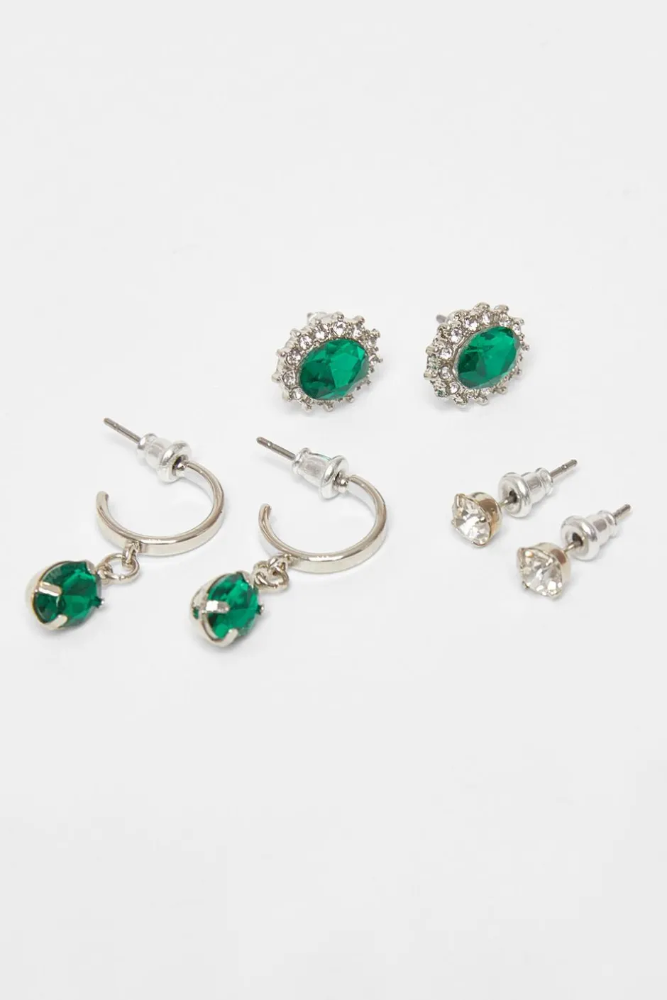 Quiz Jewel Earring Set Green Outlet