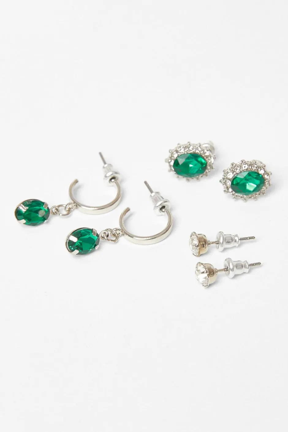 Quiz Jewel Earring Set Green Outlet