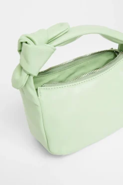 Quiz Knot Mini Top Handle Bag Green Outlet