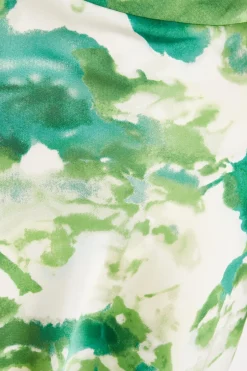 Quiz Green Marble Print Cowl Neck Midaxi Dress Outlet
