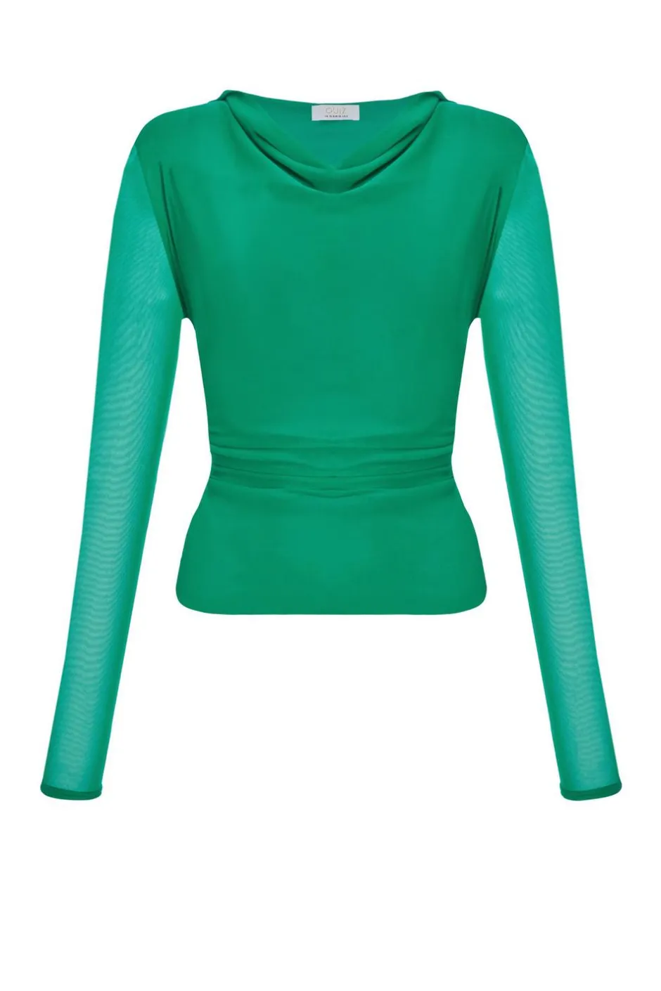 Quiz Green Mesh Long Sleeve Top Online