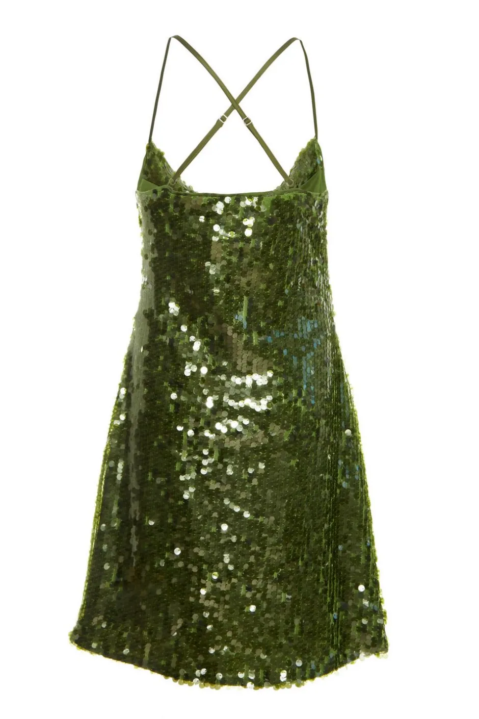 Quiz Sequin Cowl Mini Dress Green New