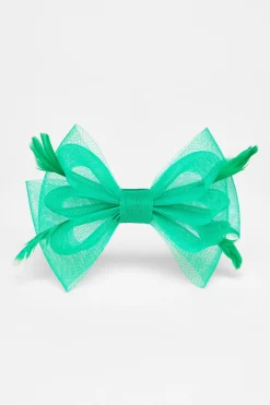 Quiz Small Bow Clip Fascinator Green New