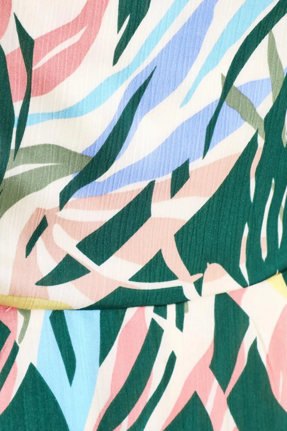 Quiz Green Tropical Print Satin Playsuit Online