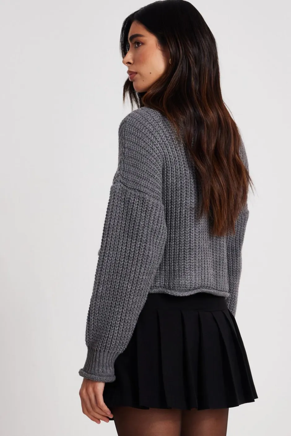 Quiz Grey Chunky Knit Cardigan Best