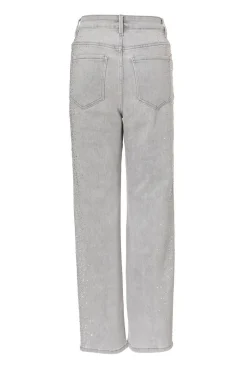 Quiz Grey Denim Diamante Jeans Discount