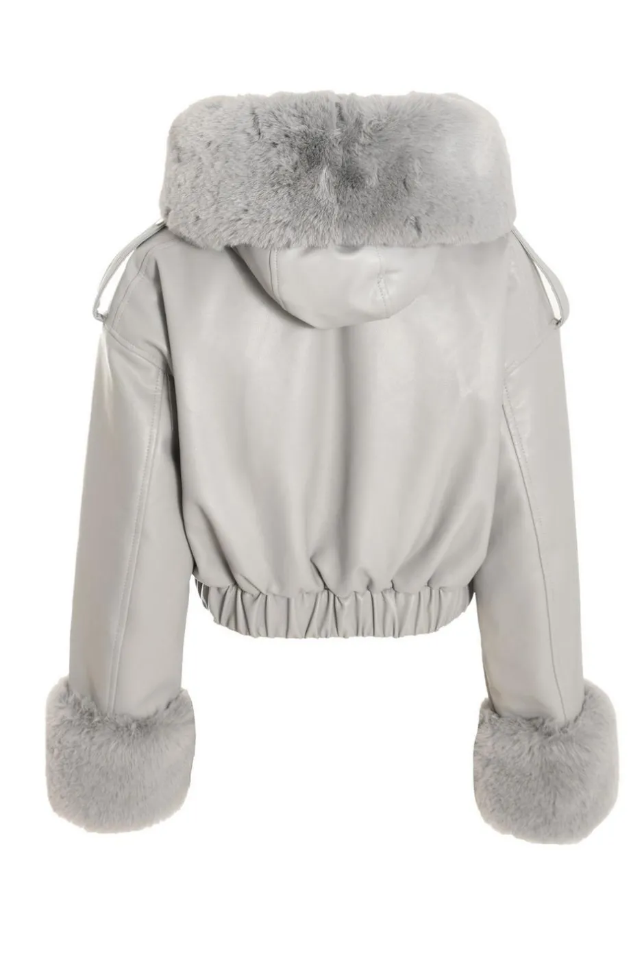 Quiz Faux Fur Bomber Jacket Grey New
