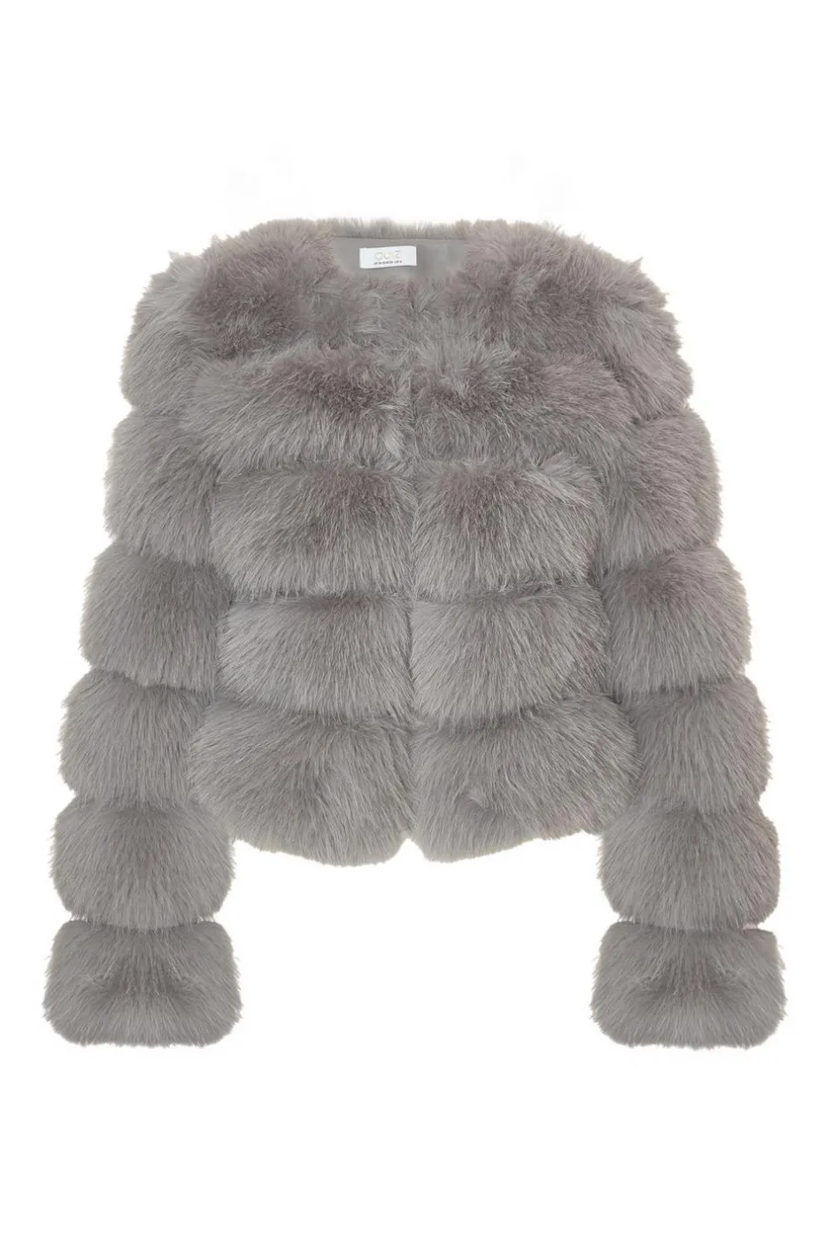 Quiz Grey Faux Fur Jacket Sale