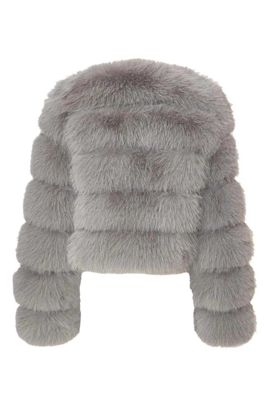 Quiz Grey Faux Fur Jacket Sale