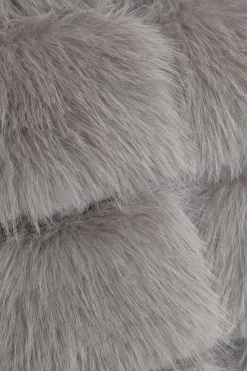 Quiz Grey Faux Fur Jacket Sale
