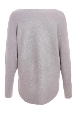 Quiz Knit Foil Detail Jumper Grey Discount
