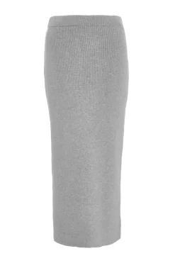 Quiz Knit Midaxi Skirt Grey Discount