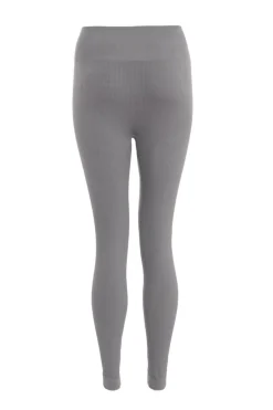 Quiz Knit Ribbed Leggings Grey New