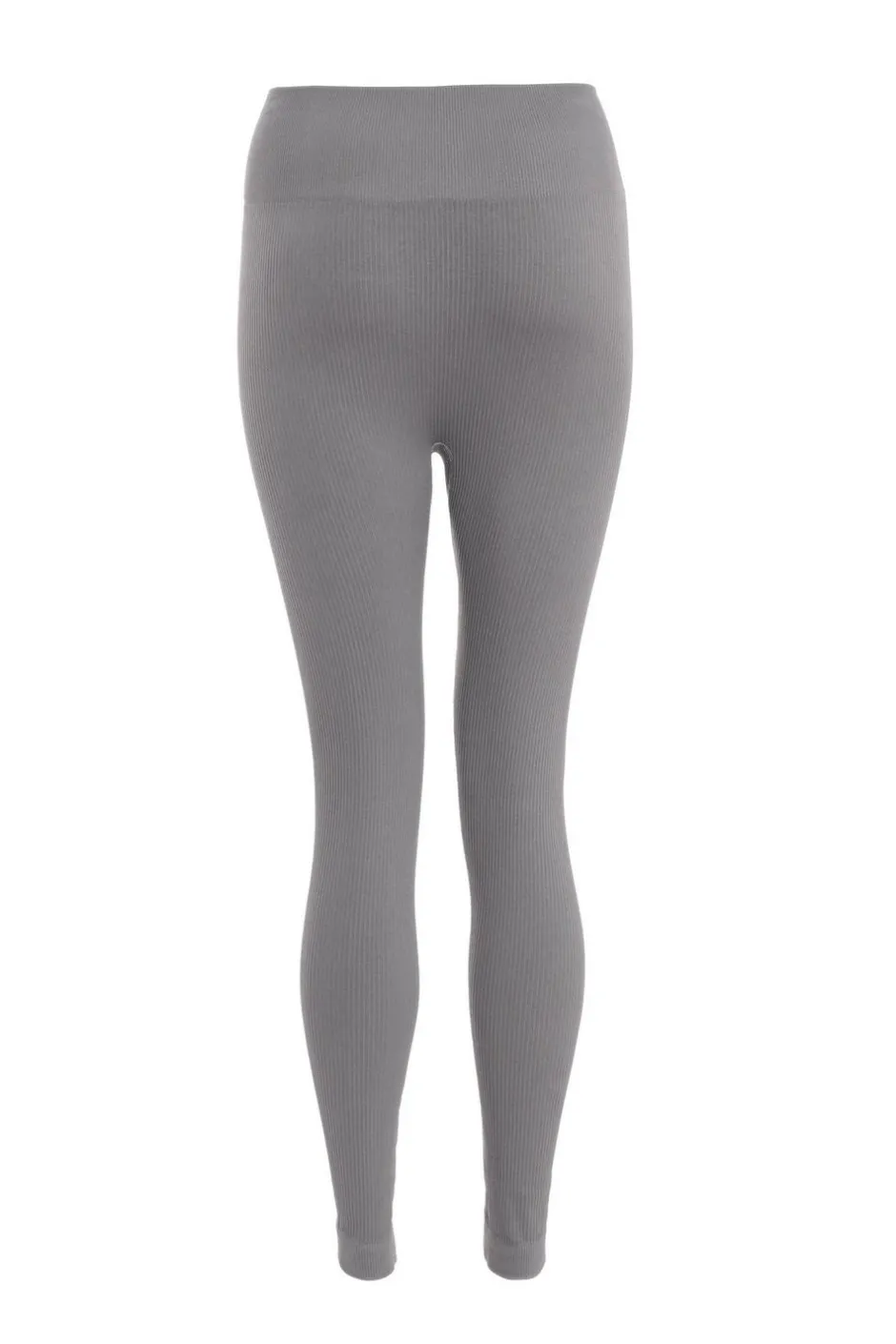 Quiz Knit Ribbed Leggings Grey New