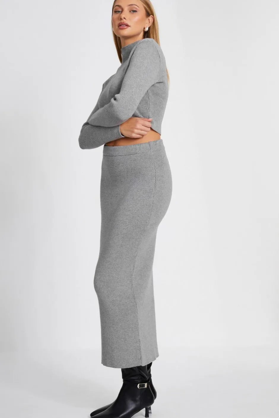 Quiz Knit Turtle Neck Jumper Grey Discount