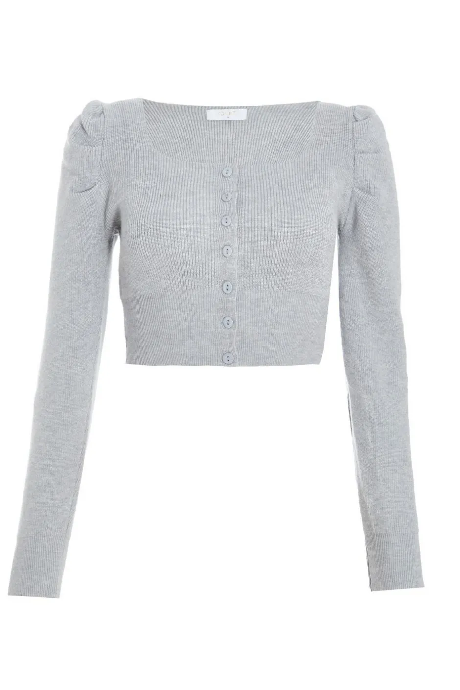 Quiz Grey Knitted Cardigan Light Grey Sale