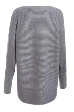 Quiz Light Knit Buttoned Jumper Grey New