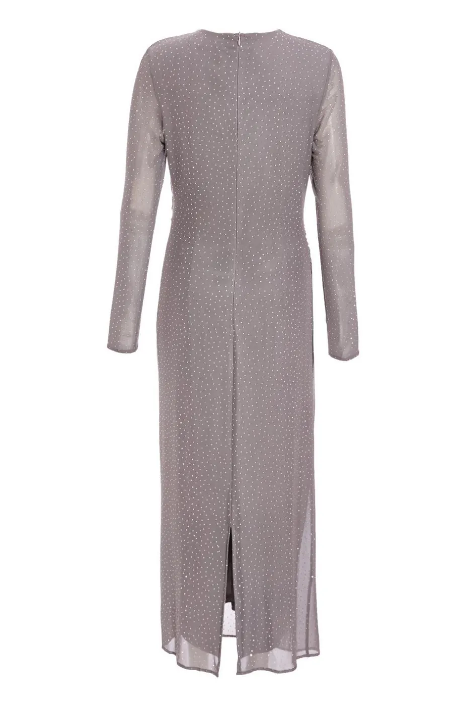 Quiz Mesh Diamante Maxi Dress Grey Online