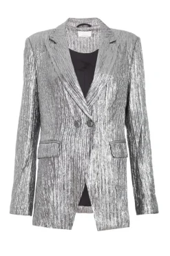 Quiz Grey Metallic Blazer
