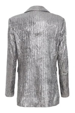 Quiz Grey Metallic Blazer