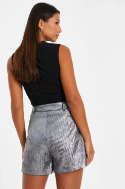 Quiz Metallic Skort Grey Online