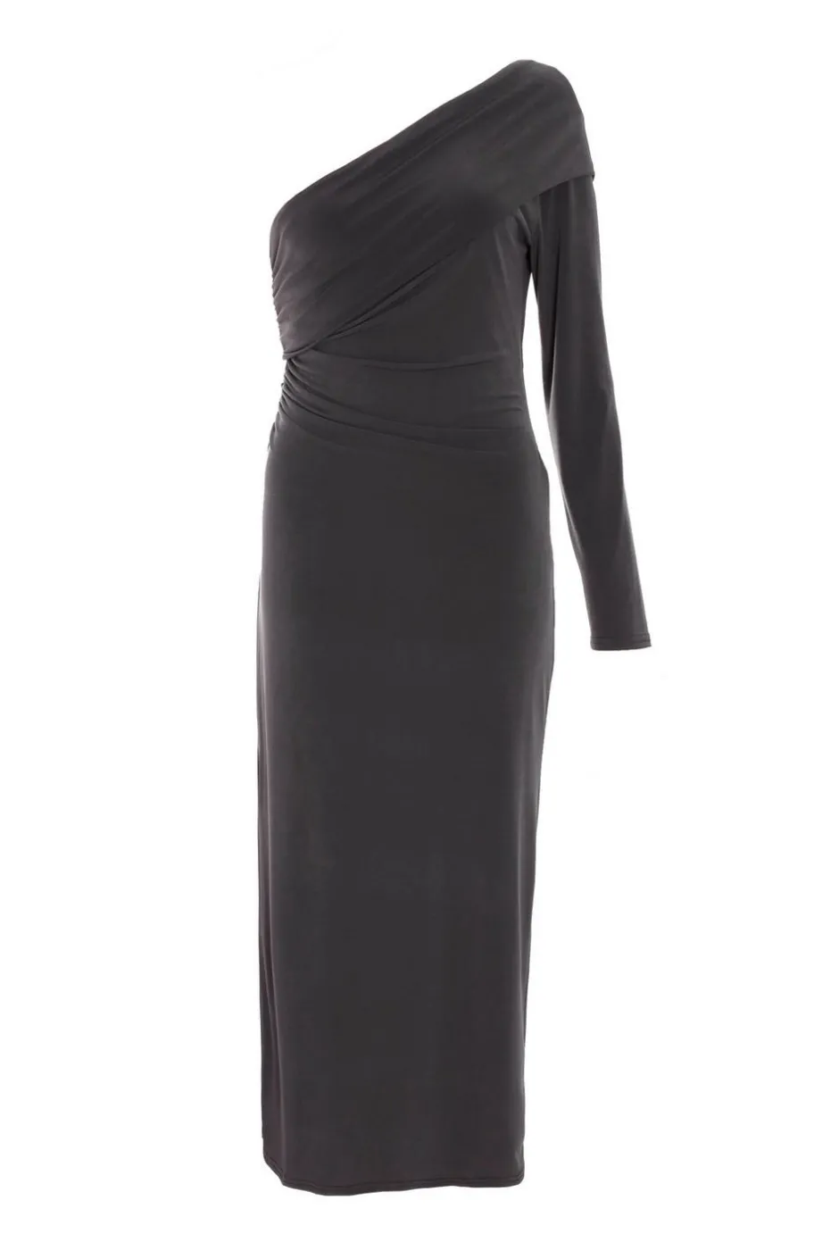 Quiz Grey One Sleeve Bodycon Midaxi Dress Hot