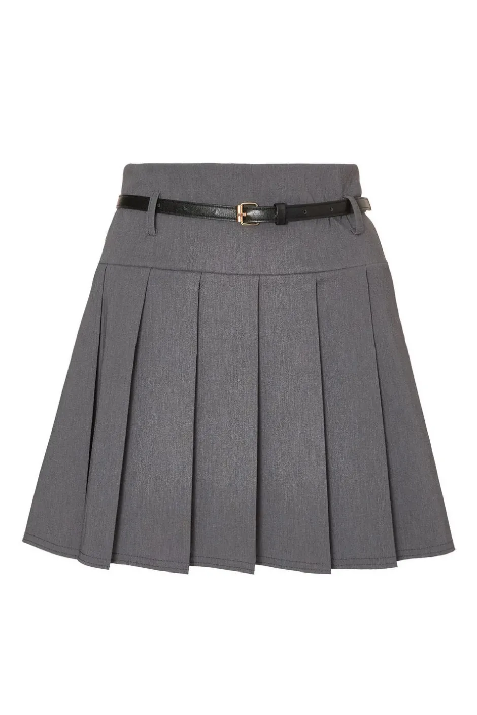 Quiz Pleated Mini Skirt Grey Clearance