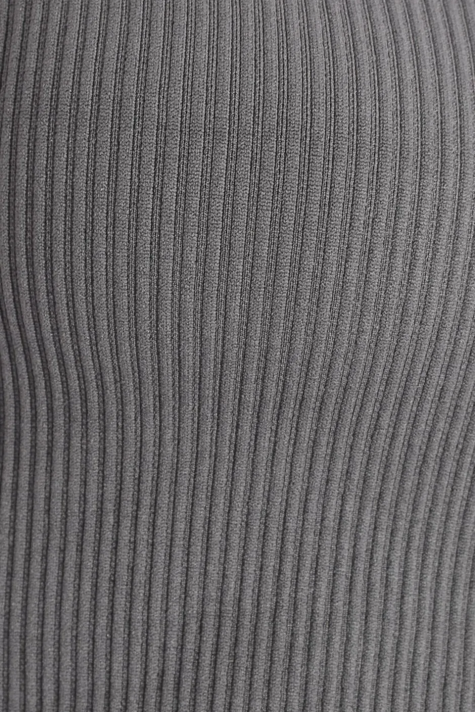 Quiz Ribbed Crop Top Grey Hot
