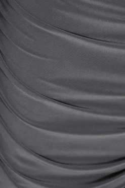 Quiz Grey Ruched Bodycon Midi Dress Hot