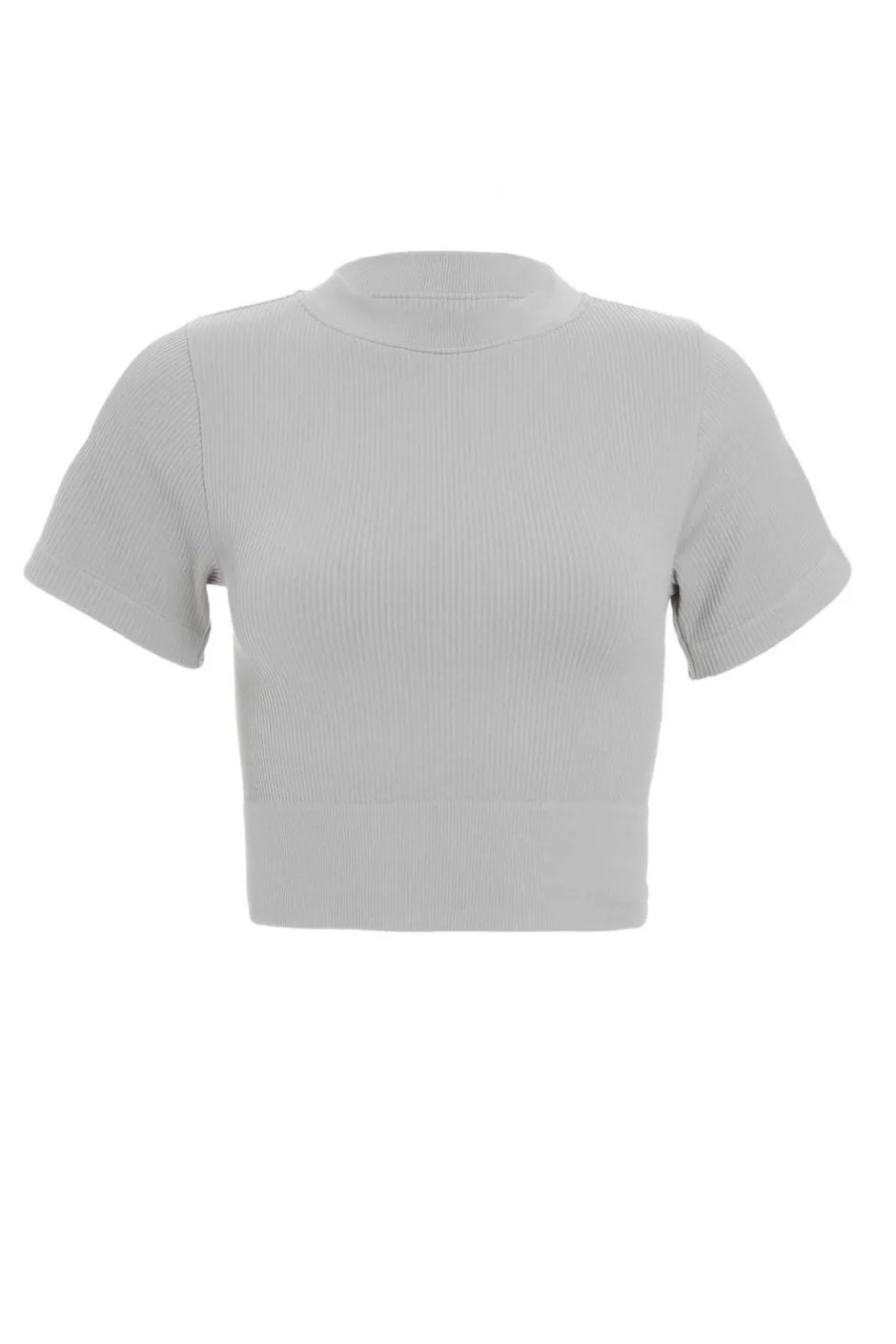 Quiz Seamless Crop Top Grey Hot