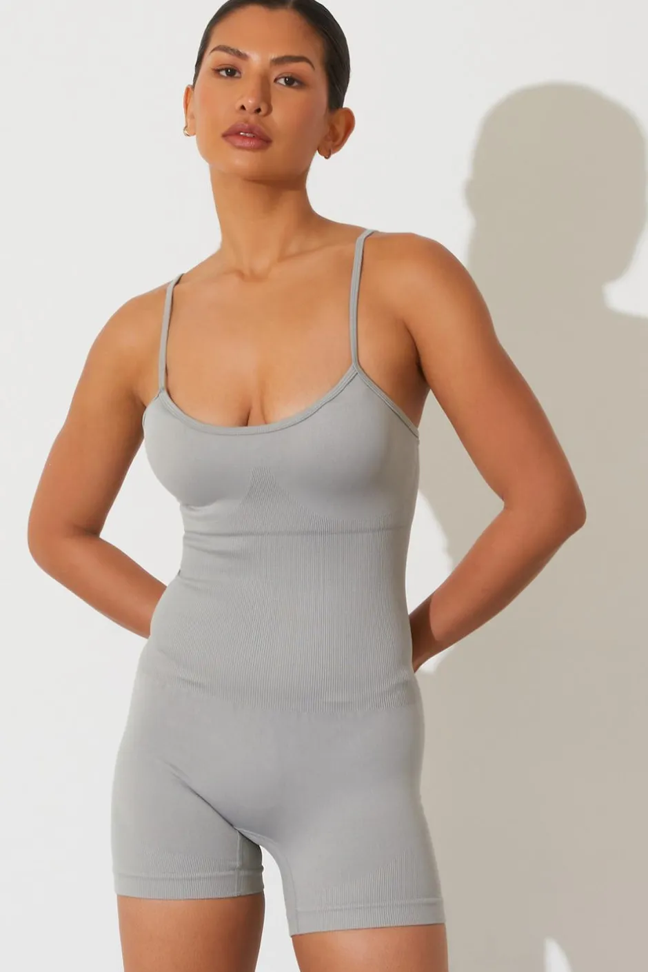 Quiz Seamless Playsuit Grey Online