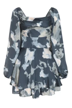Quiz Grey Smudge Print Playsuit Online