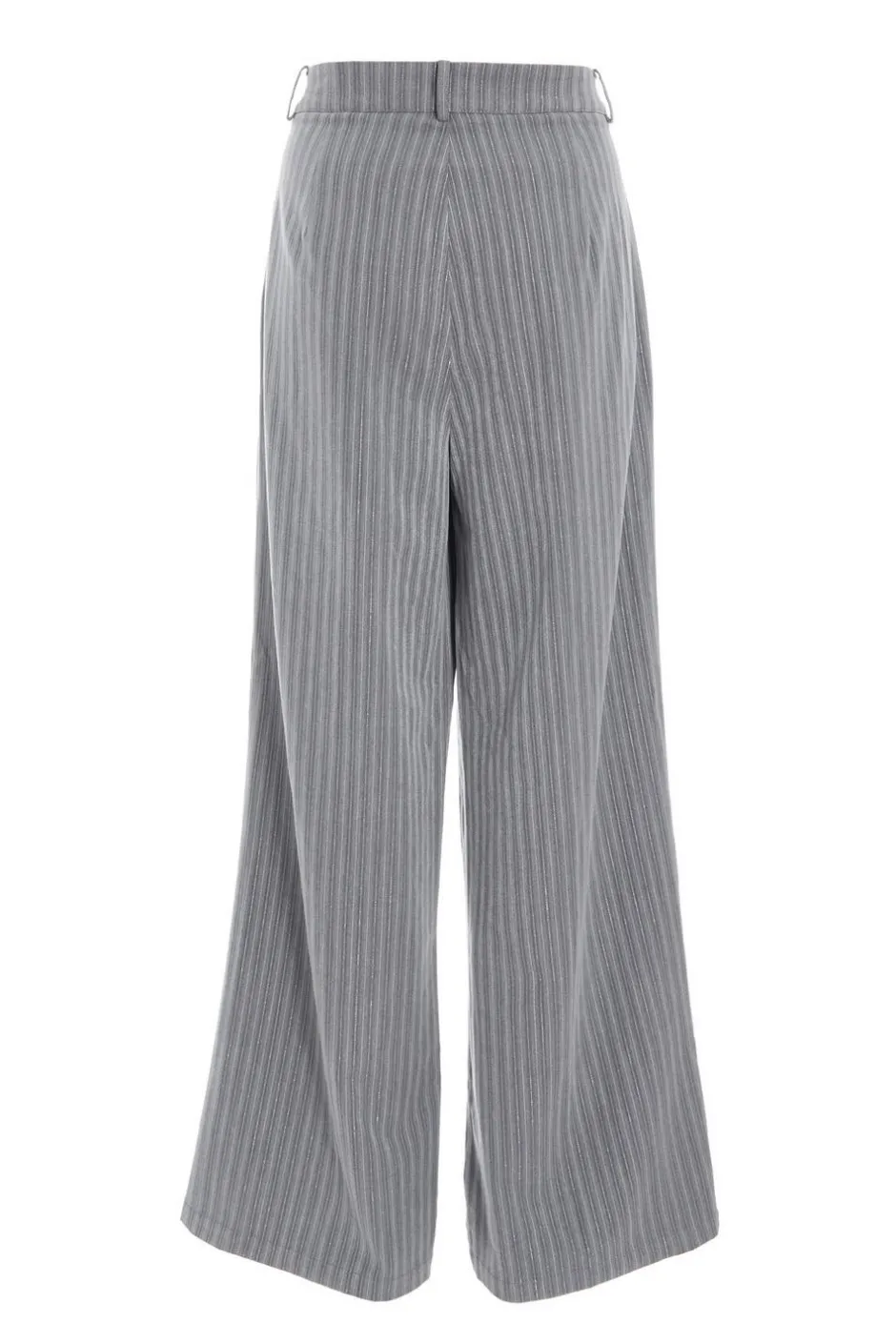 Quiz Grey Stripe High Waist Trouser