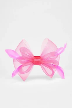 Quiz Bow Clip Fascinator Hot Pink