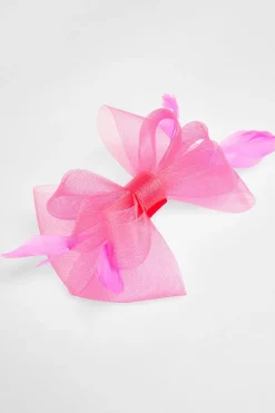 Quiz Bow Clip Fascinator Hot Pink