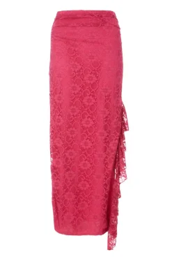 Quiz Hot Pink Lace Midaxi Skirt