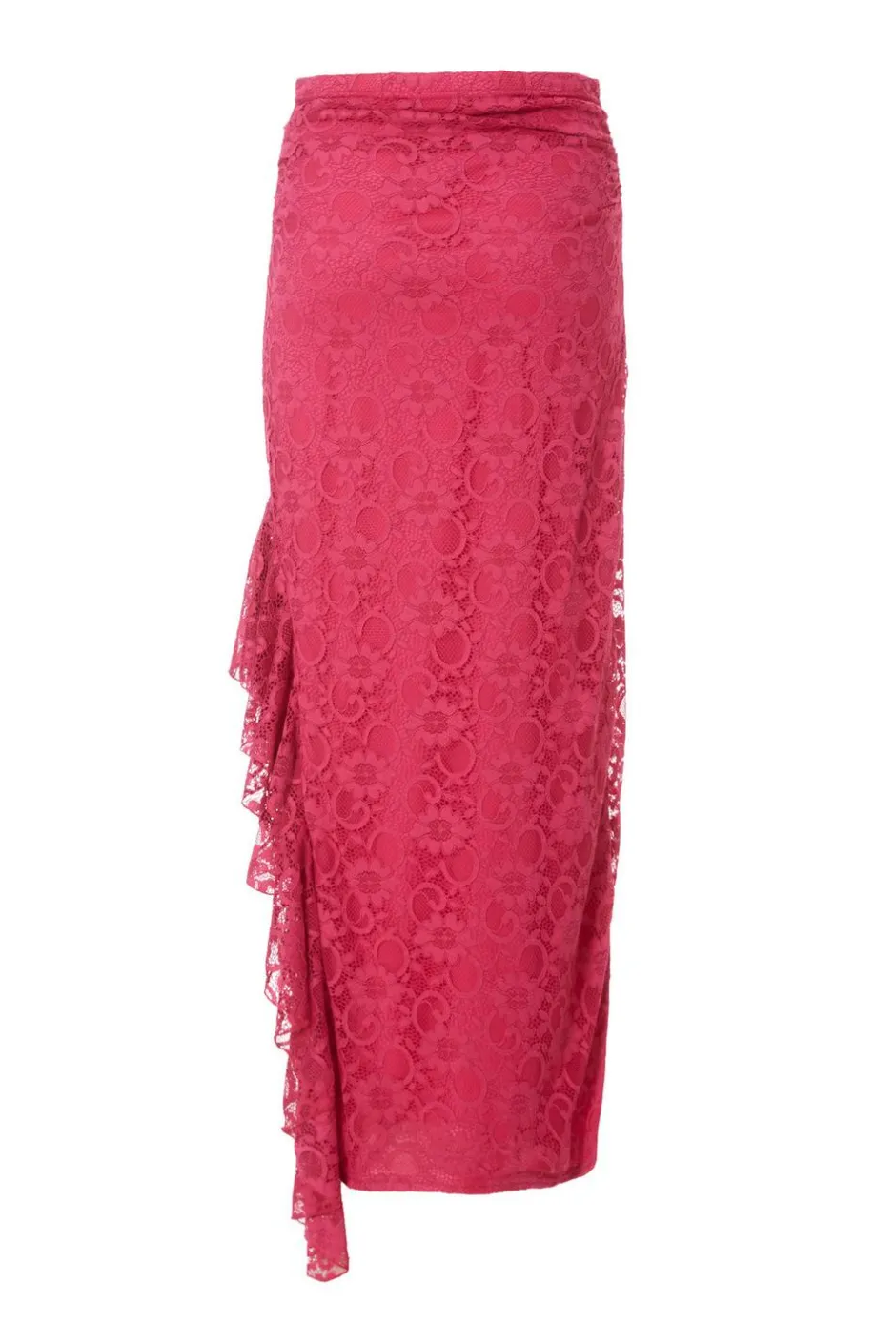 Quiz Hot Pink Lace Midaxi Skirt