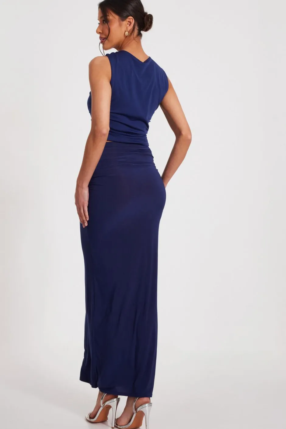 Quiz Indigo Buckle Detail Maxi Skirt Hot